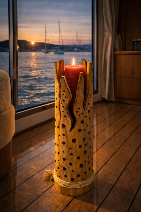 Premijum svećnjak od jadranskog bambusa ručne izrade