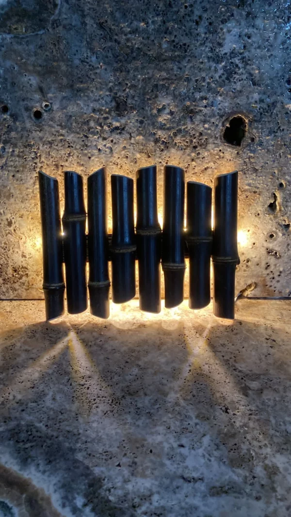 Exclusive Lamp Made from Rare Black Marble Bamboo